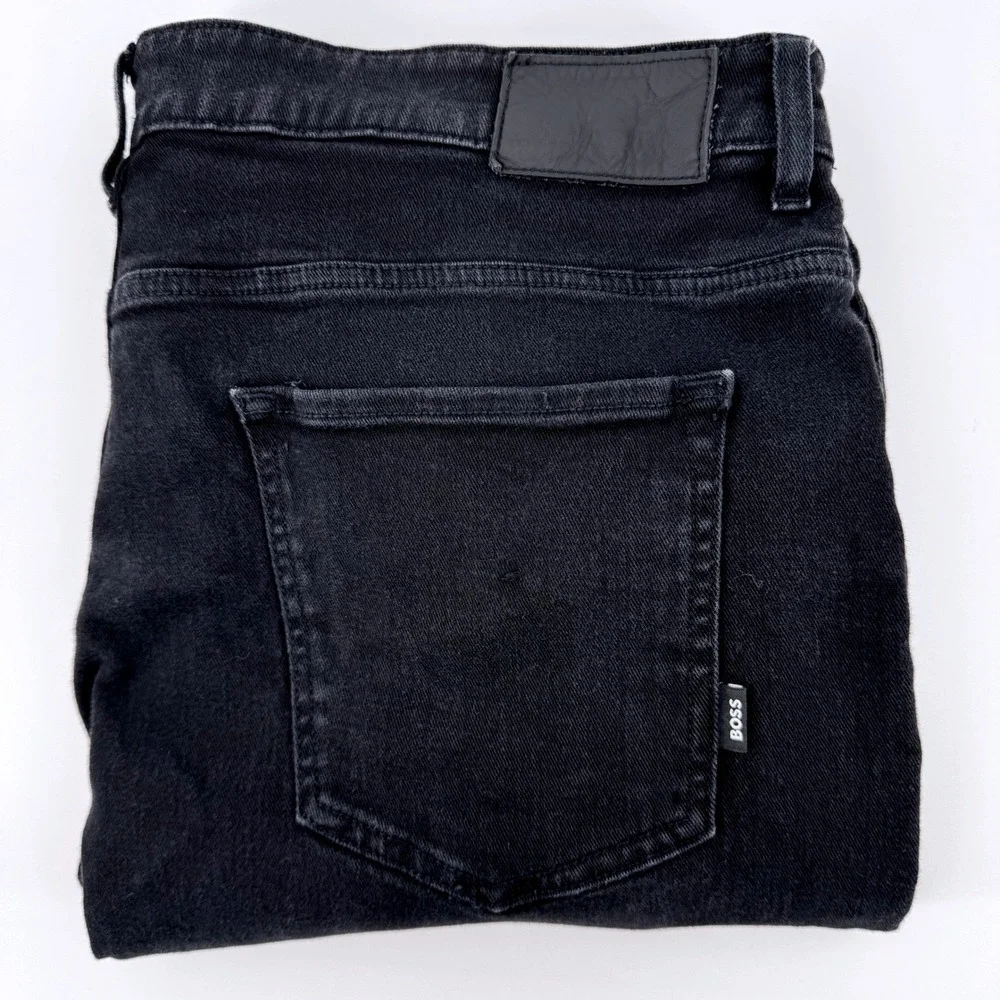 Hugo Boss Delaware Slim Fit Jeans Mens 40x32‎ Black Stretch Denim Pants